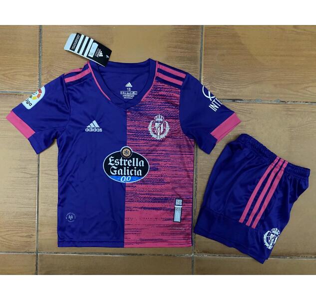 Kids Real Valladolid Away Soccer Kits Shirt With Shorts 2020/21